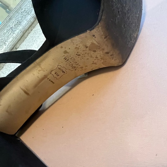 Stuart Weitzman platform shoes black suede size 8.5 used! - Picture 10 of 11